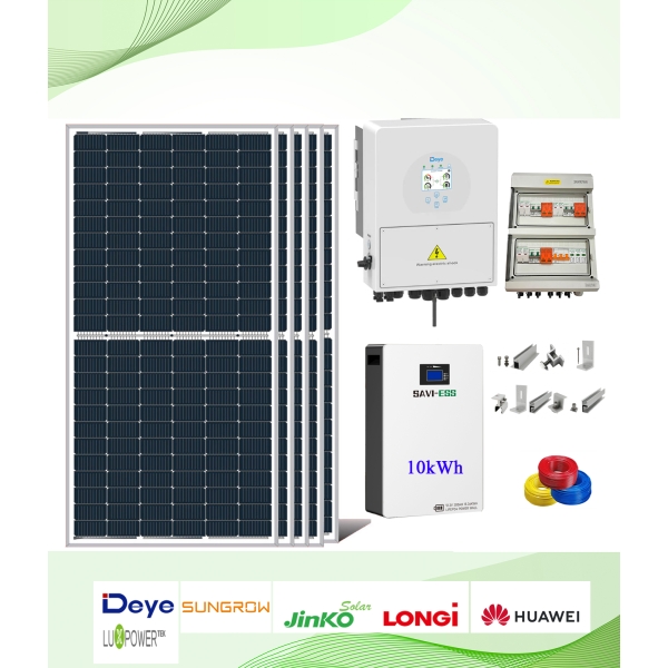 Hệ 5.5kwp Hybrid Deye lưu trữ 10kwh 1 pha